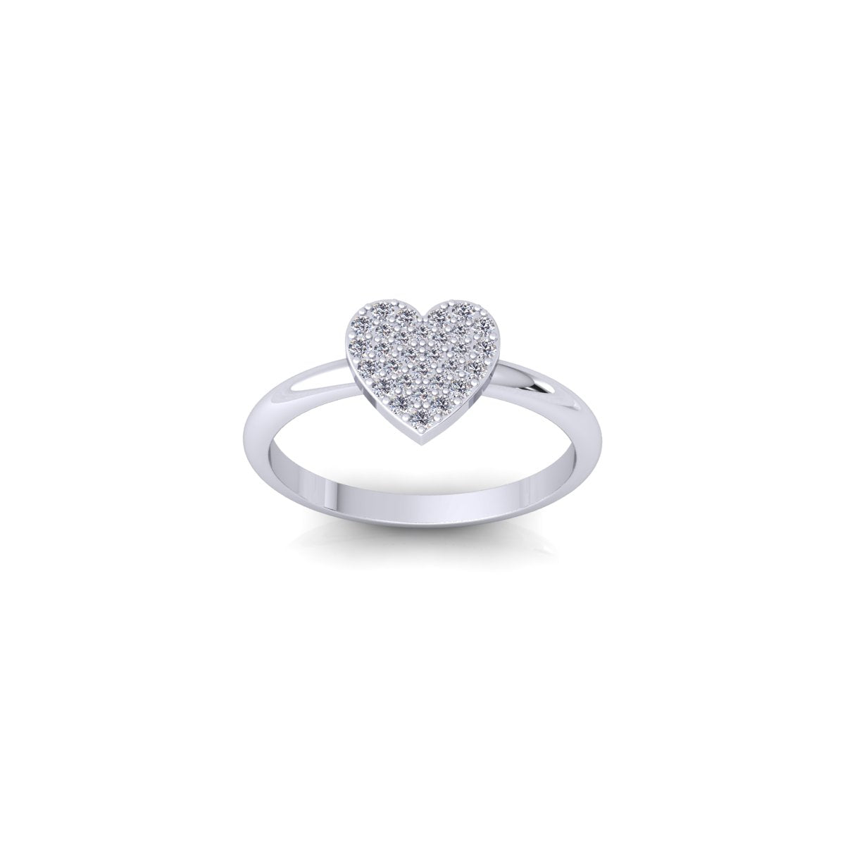 Lab Grown Diamond Cluster Heart Shape Full Eternity 14K White Gold Wedding Ring