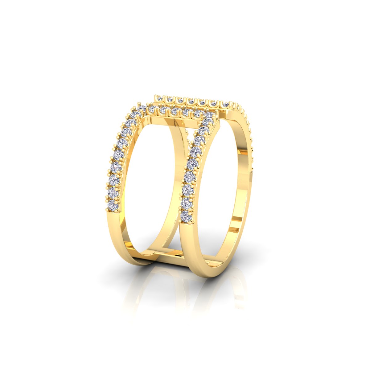 Lab Grown Diamond Dainty Open Cuff 14K White Gold Wedding Band