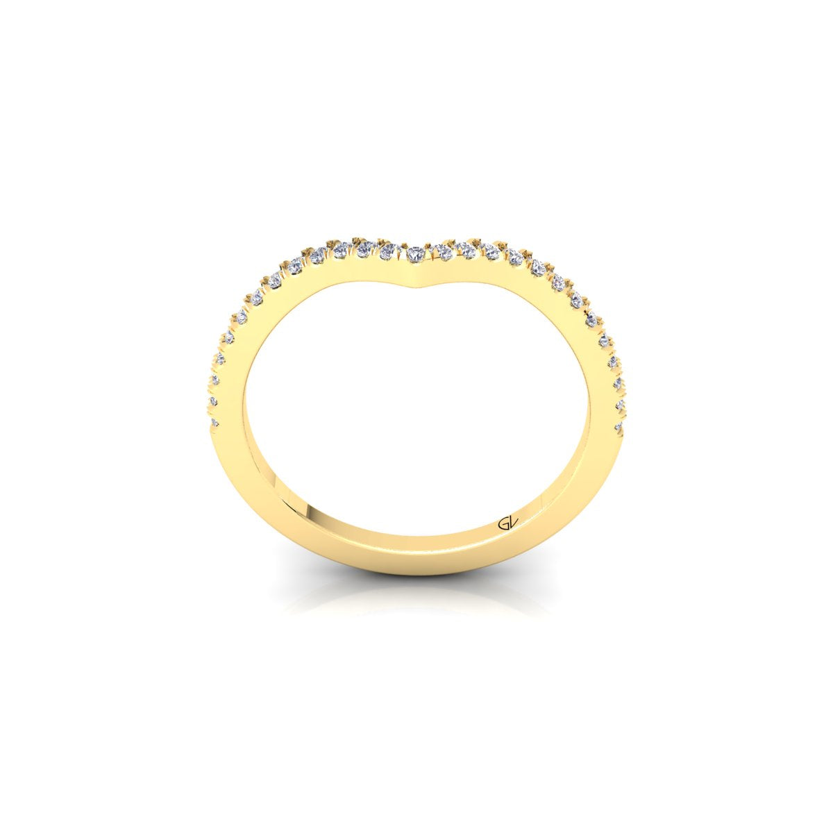 Half Eternity Curved Round Lab Grown Diamond 14K White Gold Wedding Band