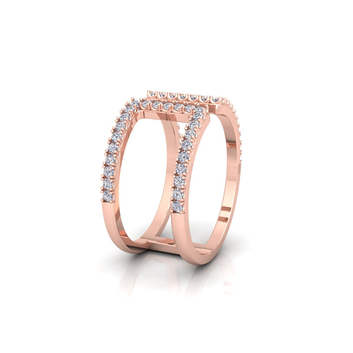 Lab Grown Diamond Dainty Open Cuff 14K White Gold Wedding Band