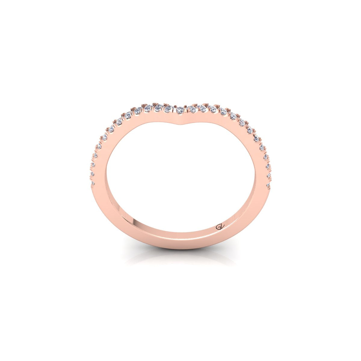 Half Eternity Curved Round Lab Grown Diamond 14K White Gold Wedding Band