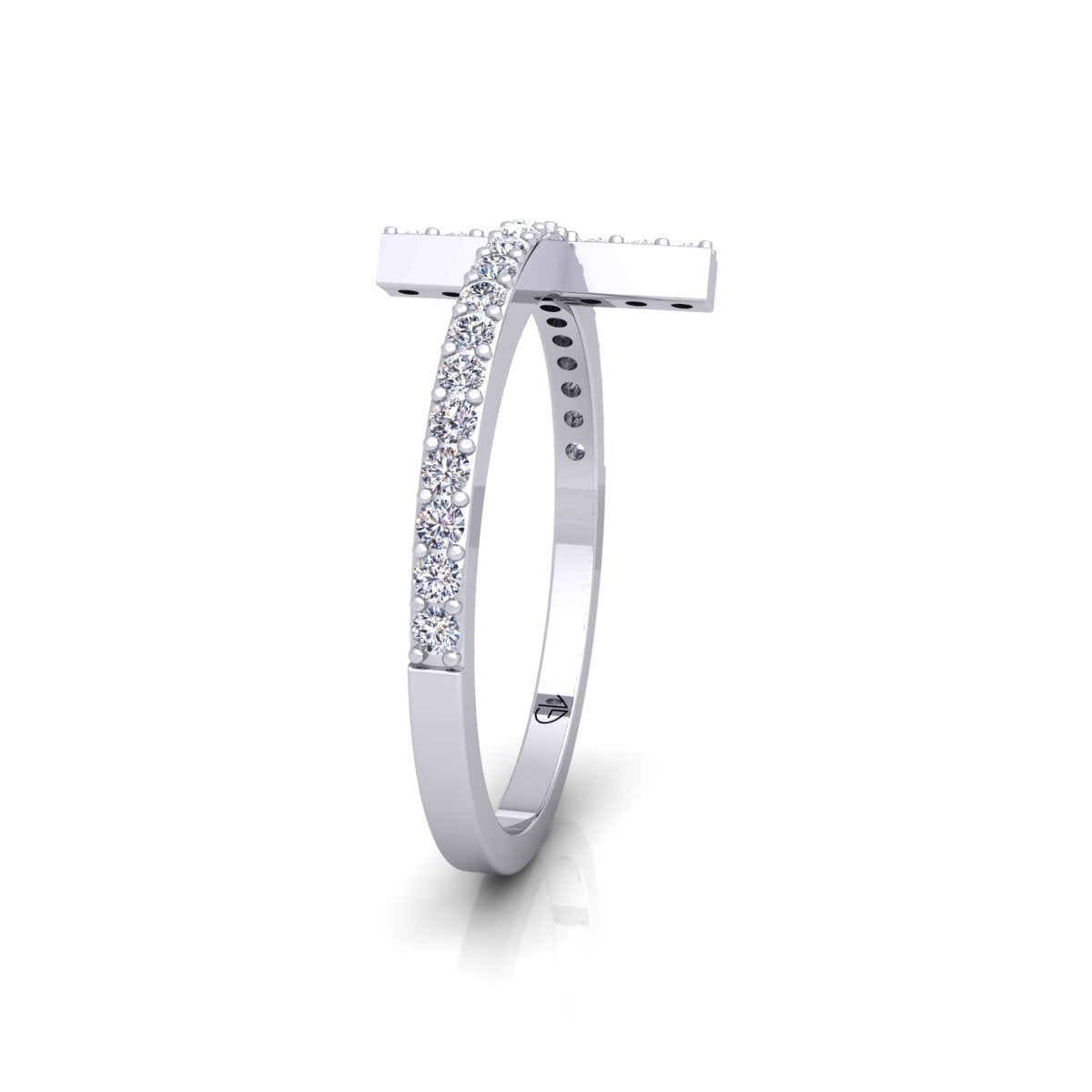 Lab Grown Diamond Cross Band 14K White Gold Wedding Band