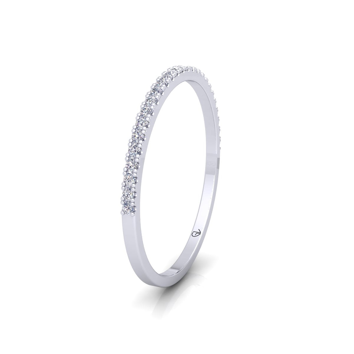 Lab Grown Diamond Half Eternity 14K White Gold Wedding Band