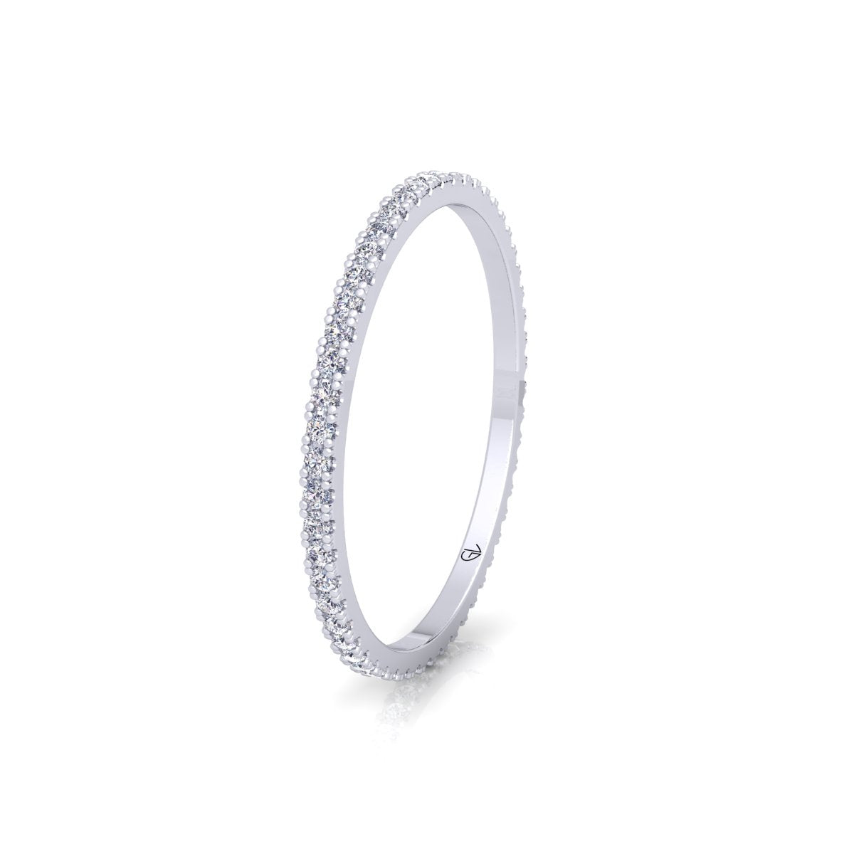 Lab Grown Diamond Full Eternity 14K White Gold Wedding Band