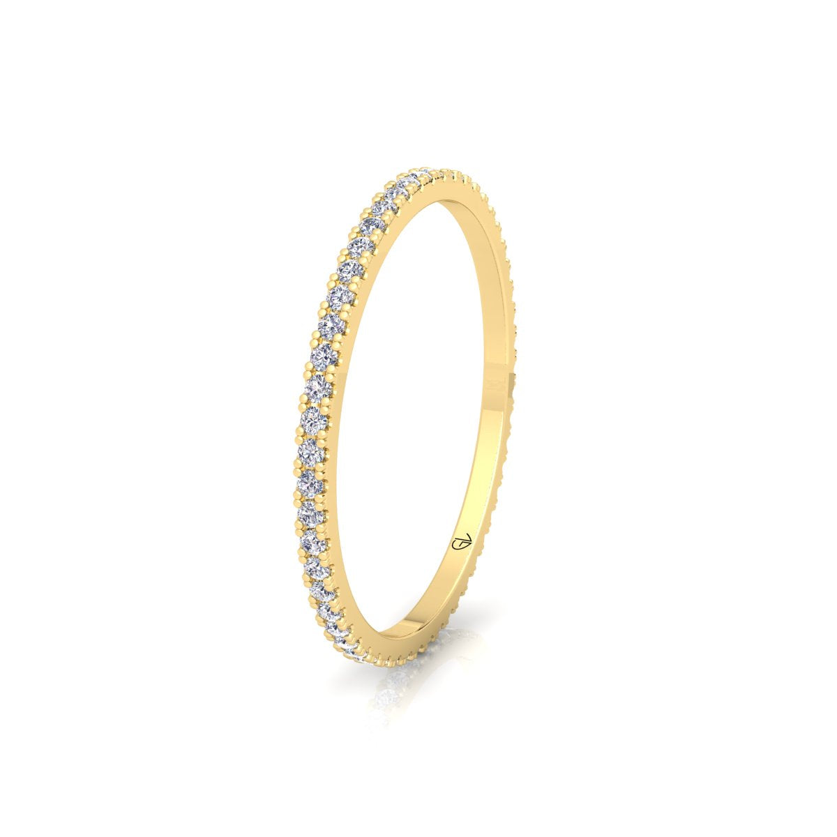 Lab Grown Diamond Full Eternity 14K White Gold Wedding Band