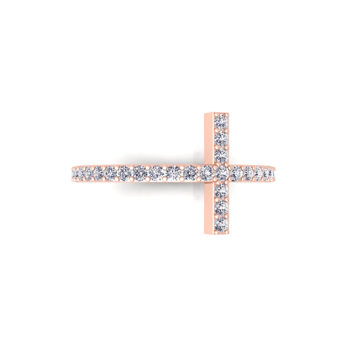 Lab Grown Diamond Cross Band 14K White Gold Wedding Band