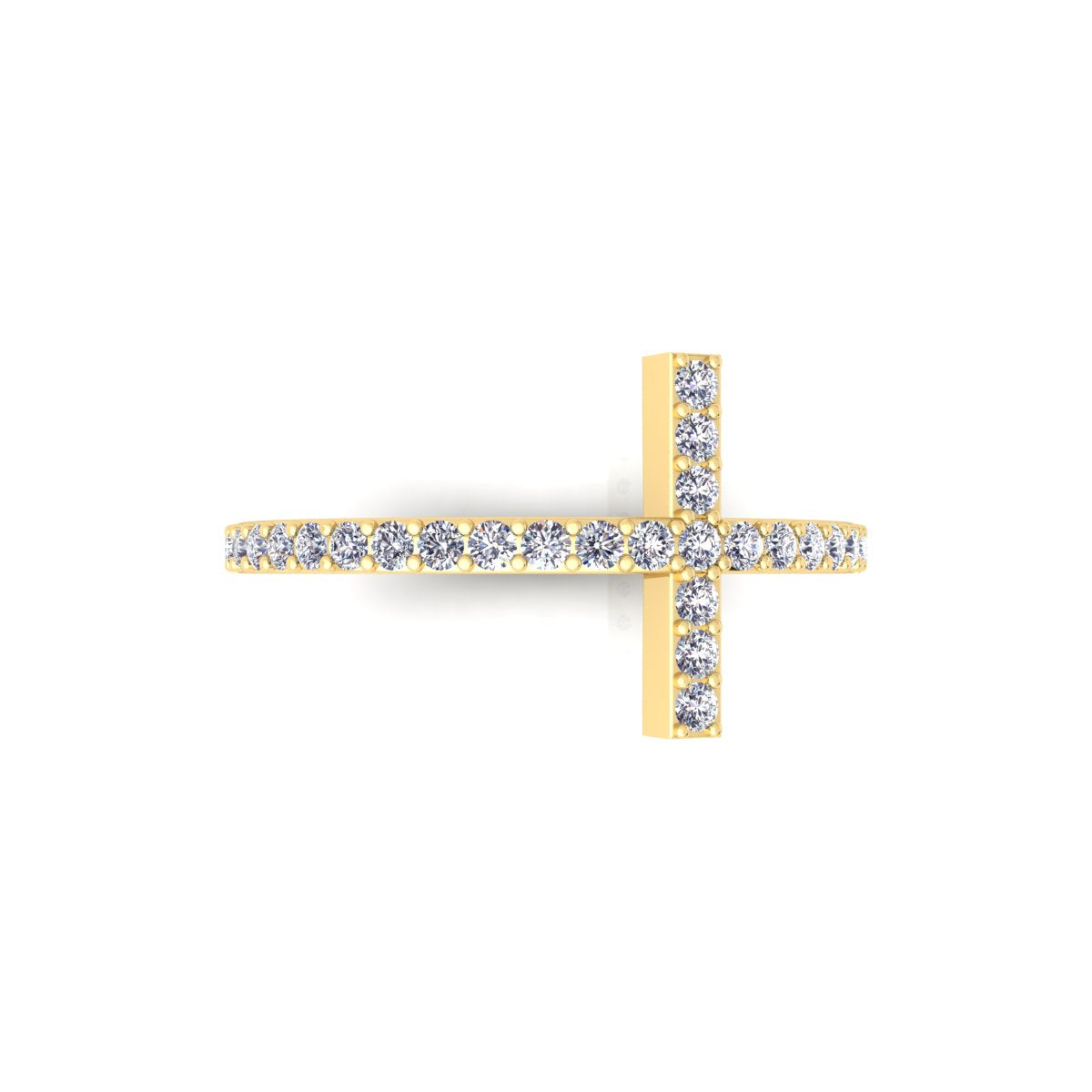 Lab Grown Diamond Cross Band 14K White Gold Wedding Band
