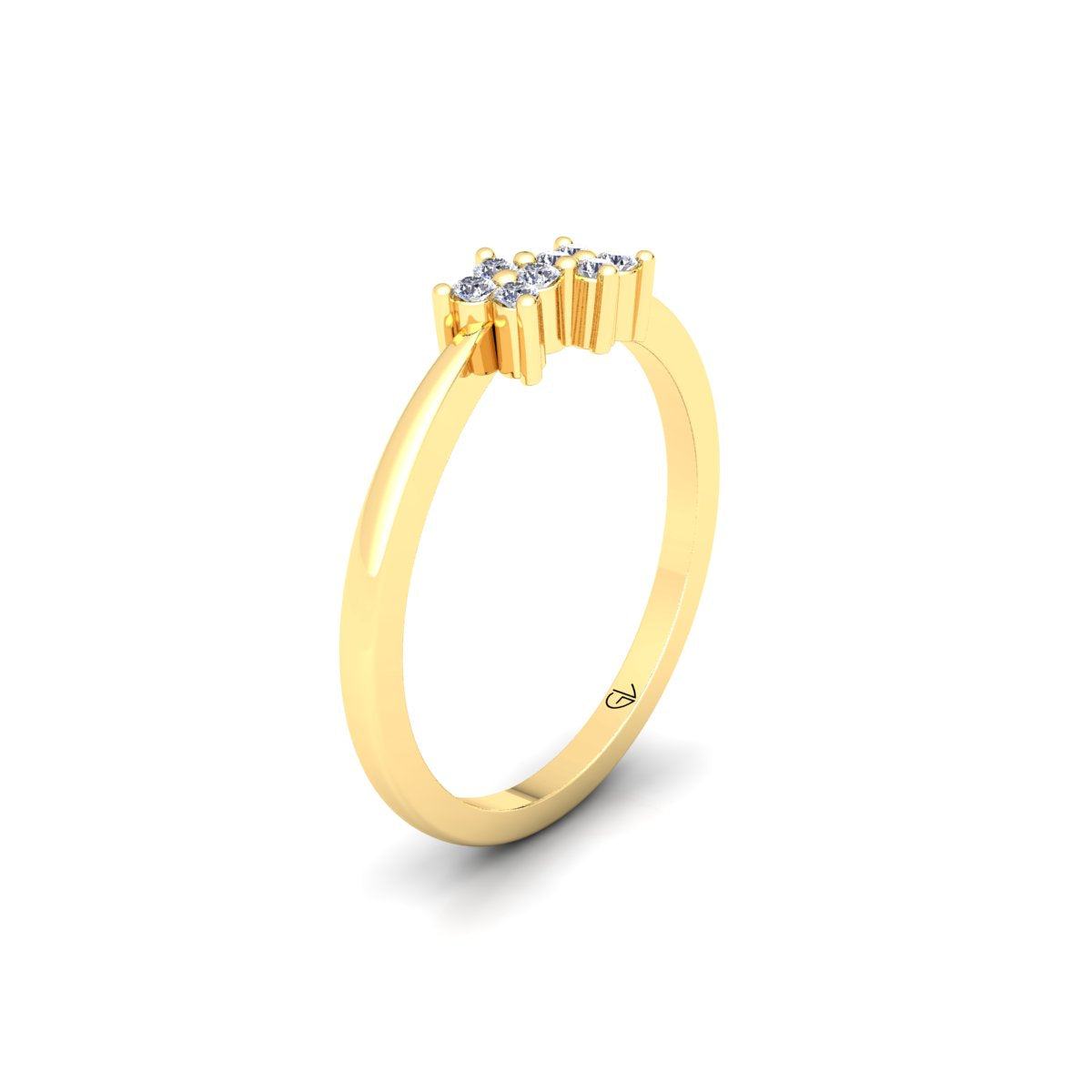 Minimalist Lab Grown Diamond 14K White Gold Wedding Band