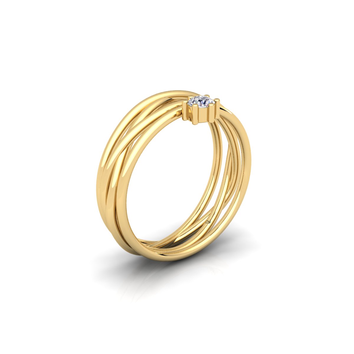 Lab Grown Diamond Cross Over 14K White Gold Wedding Ring