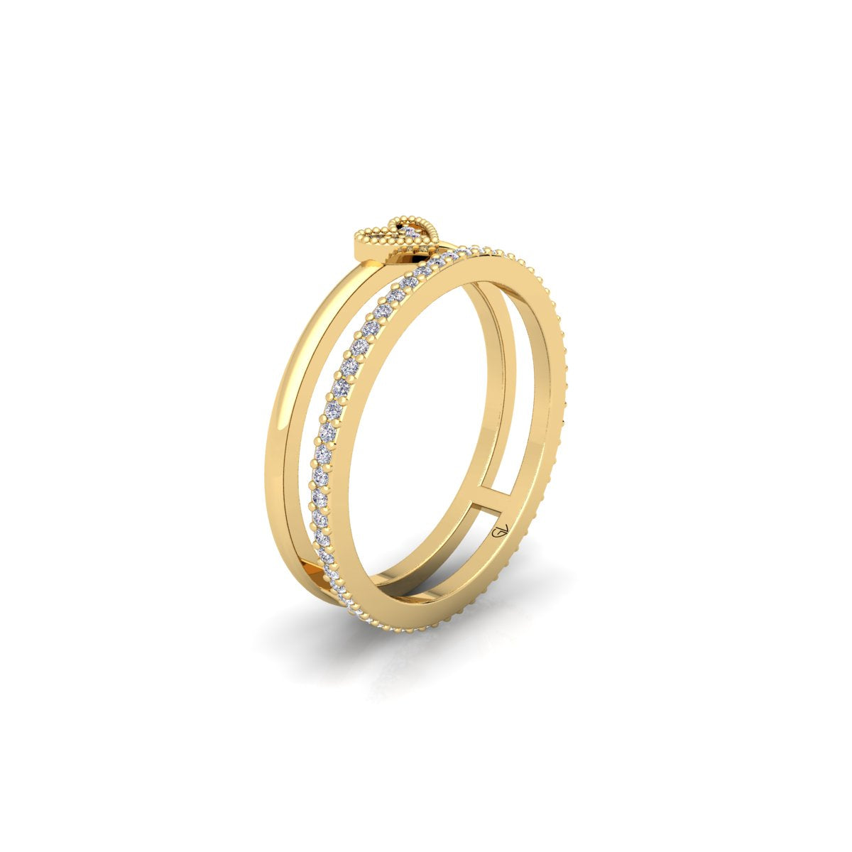 Lab Grown Diamond Enhancer Heart Shape 14K White Gold Wedding Band