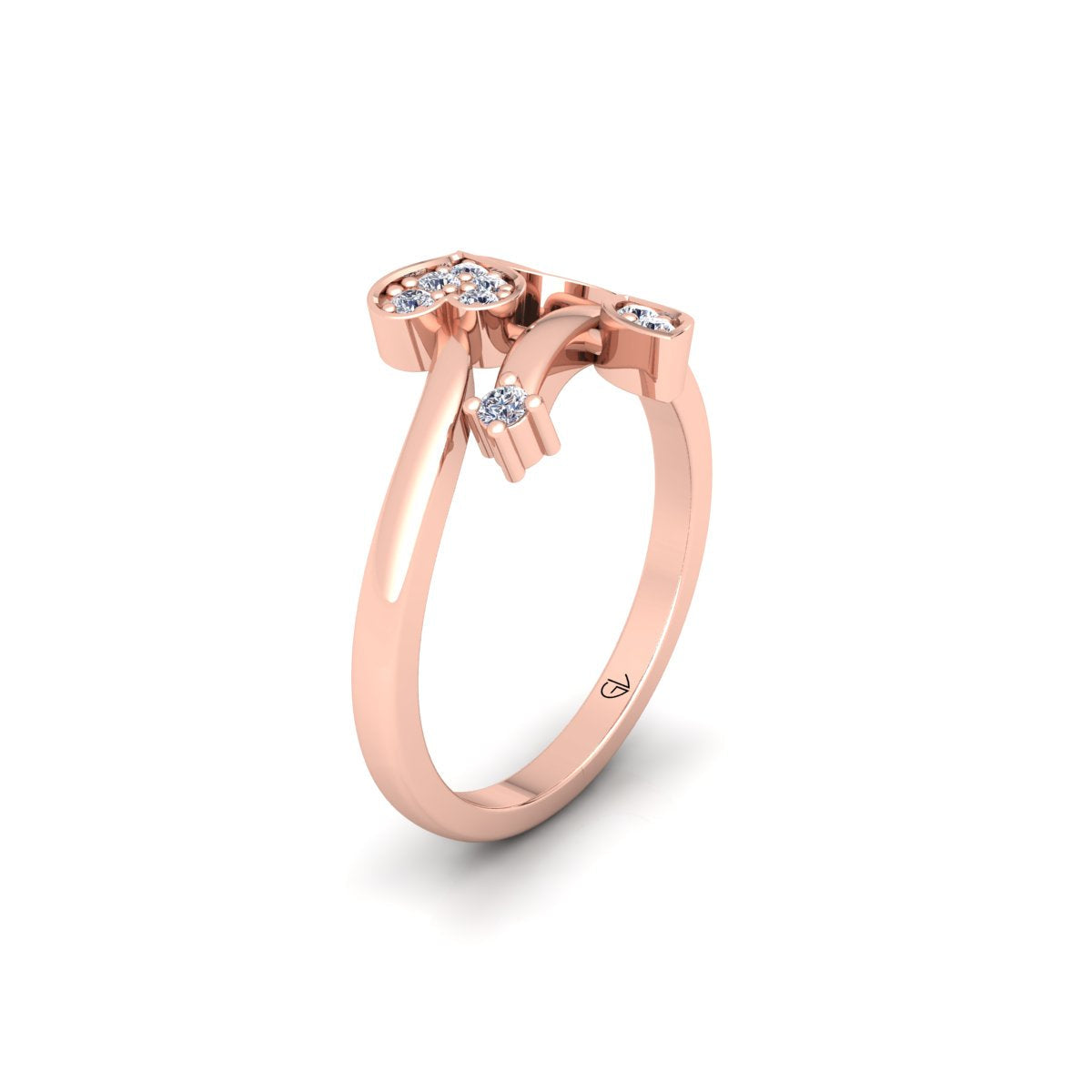 Lab Grown Diamond Swirl Leaf Inspired 14K White Gold Wedding Band