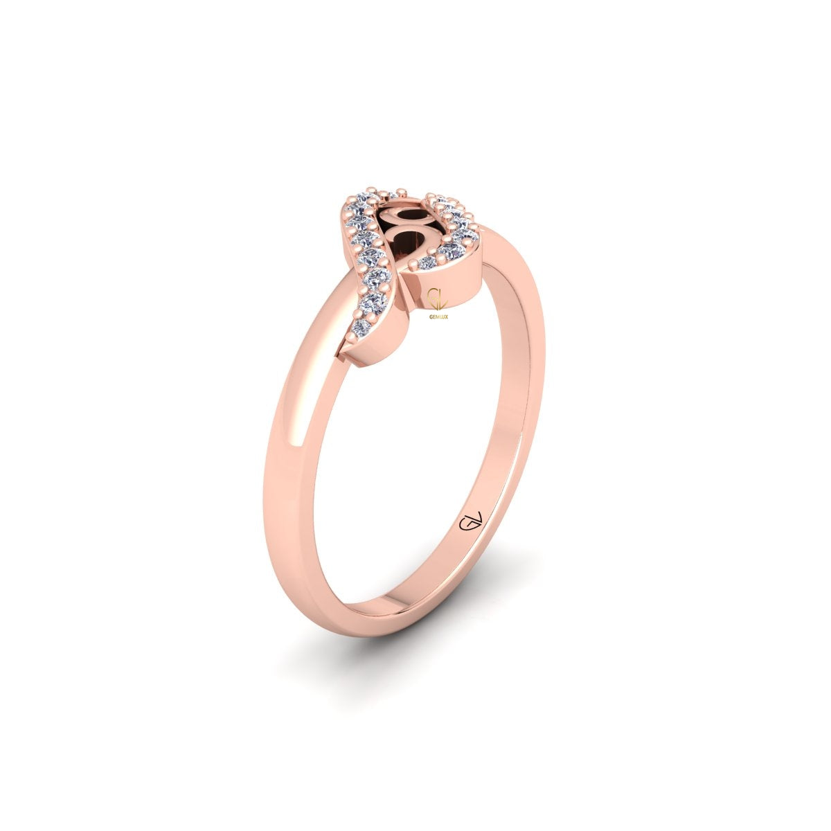 Lab Grown Diamond Swirl 14K White Gold Wedding Band