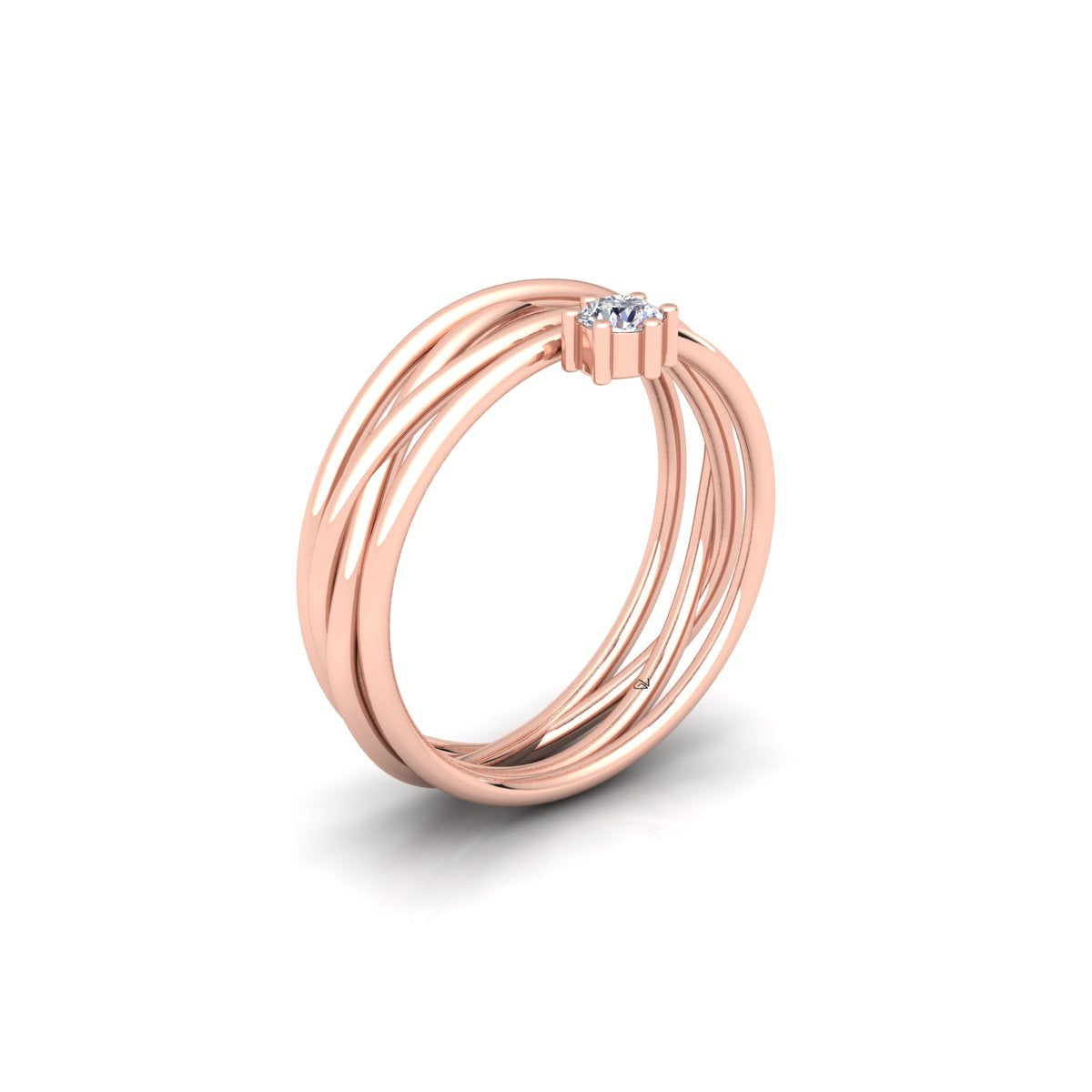 Lab Grown Diamond Cross Over 14K White Gold Wedding Ring