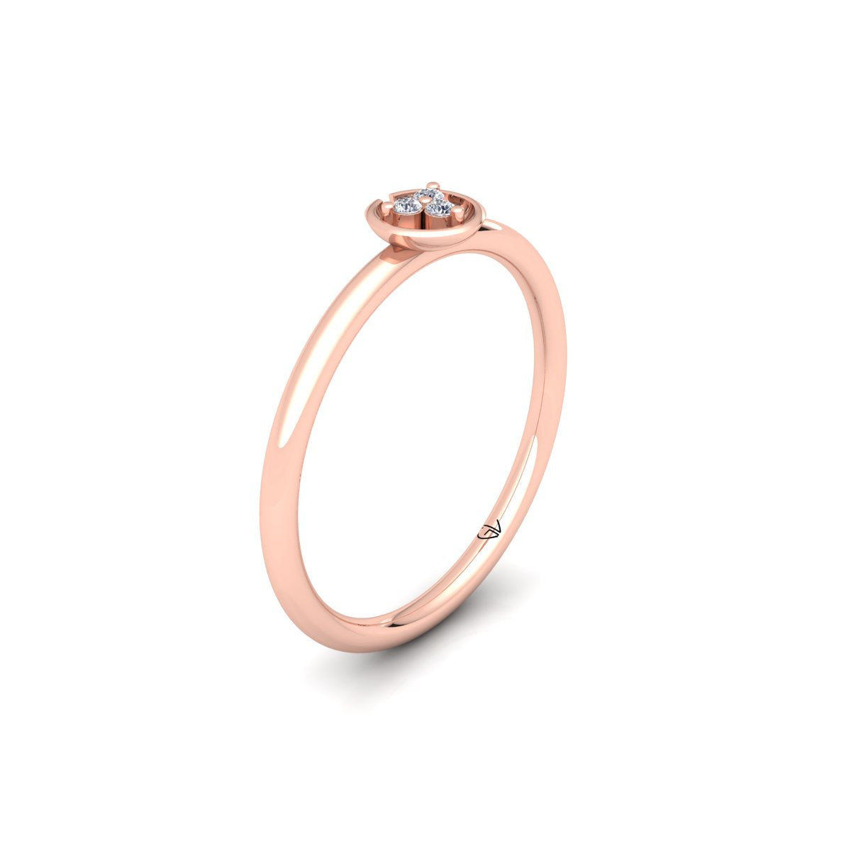 Lab Grown Diamond Three Stone 14K White Gold Wedding Ring