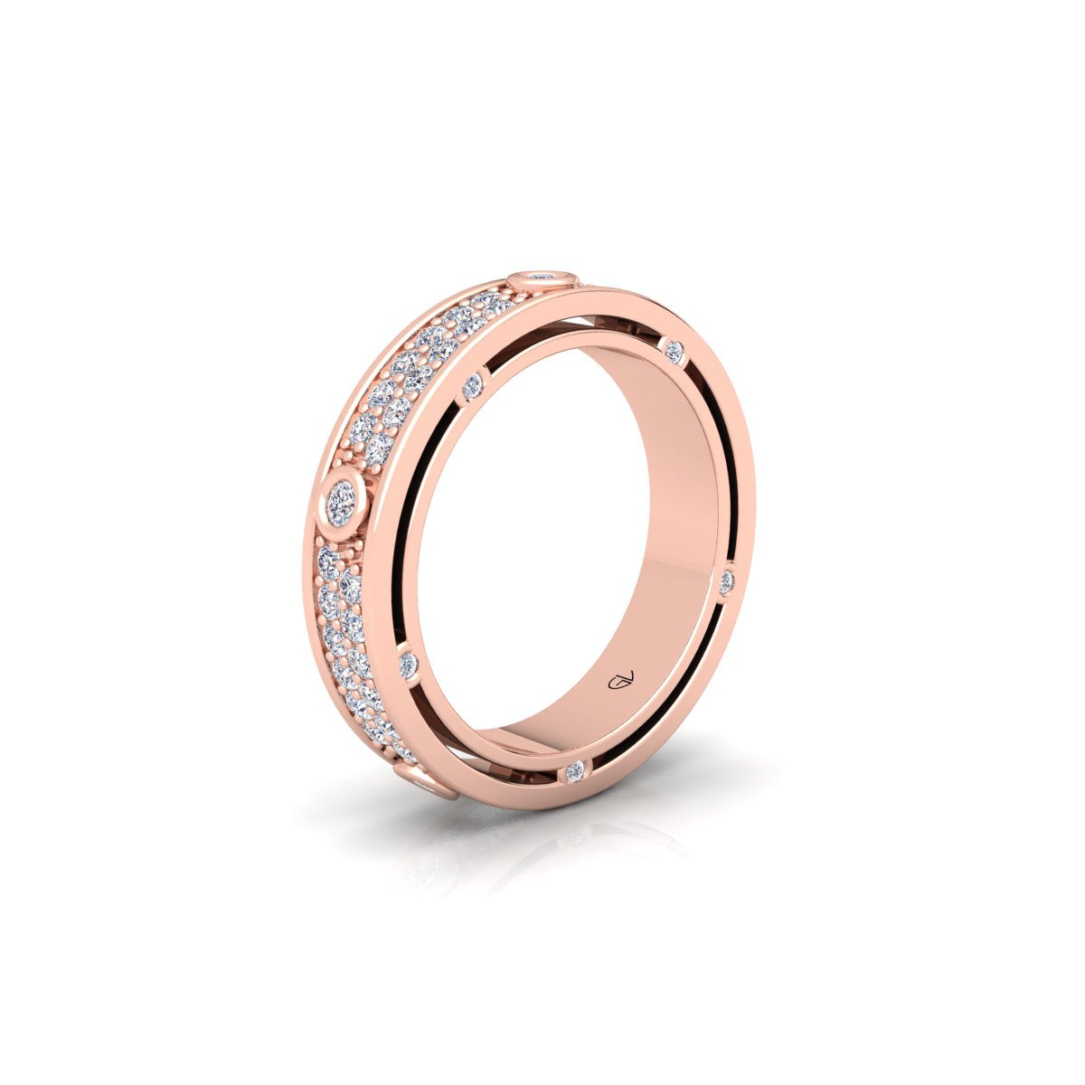 Lab Grown Diamond Vintage Full Eternity 14K White Gold Wedding Band