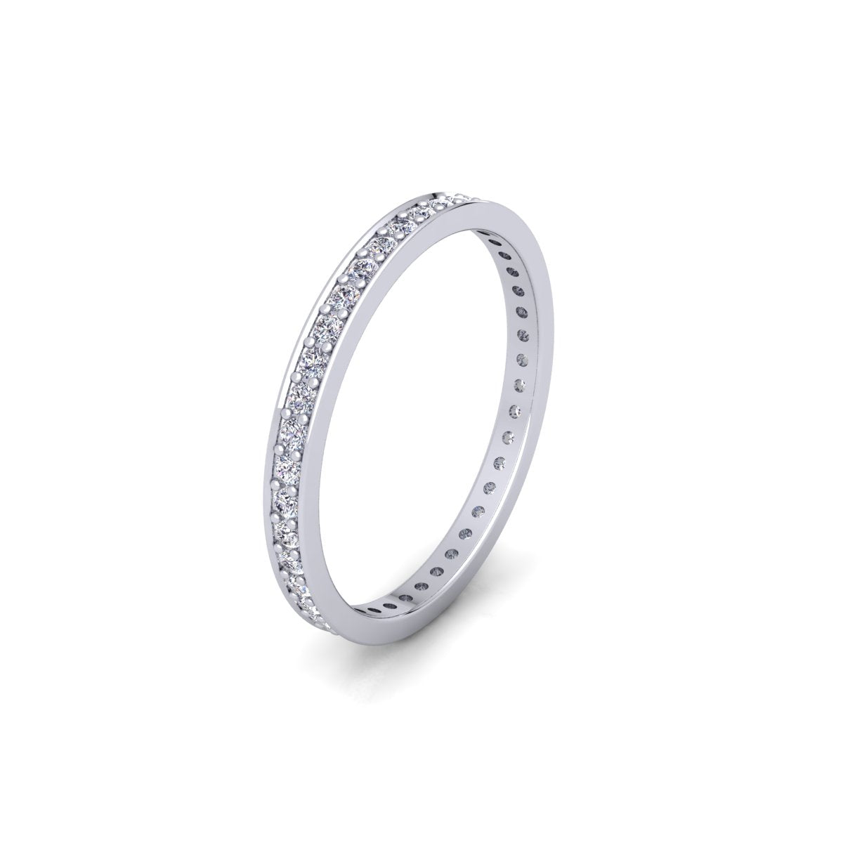 Lab Grown Diamond Full Eternity 14K White Gold Wedding Band