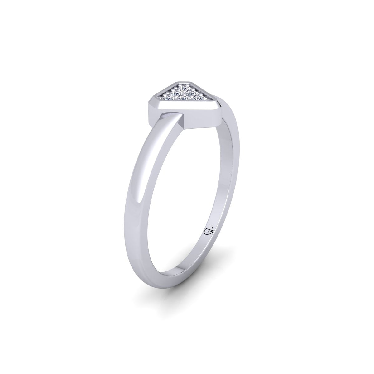 Trillion Shape Cluster Lab Grown Diamond 14K White Gold Wedding Band