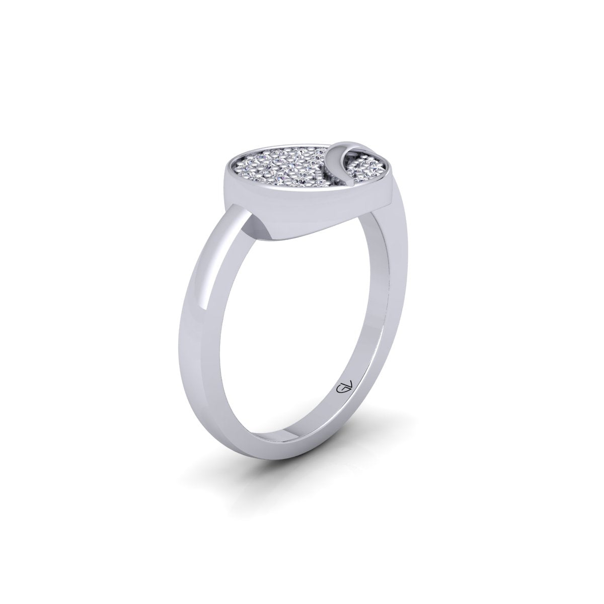 Lab Grown Diamond Cluster 14K White Gold Wedding Band