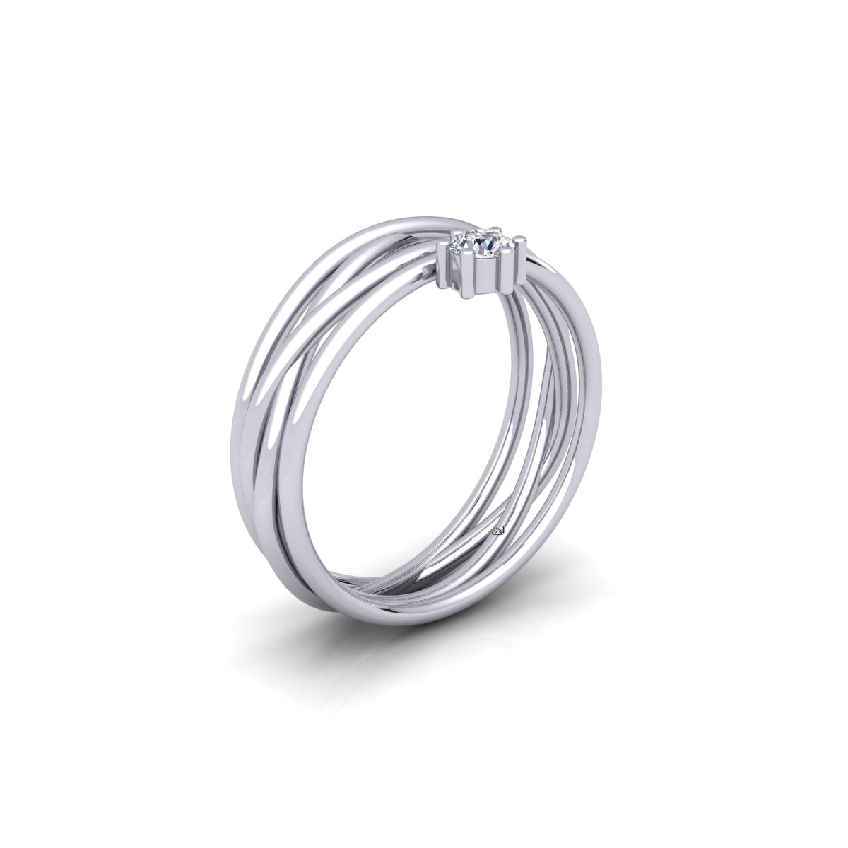 Lab Grown Diamond Cross Over 14K White Gold Wedding Ring