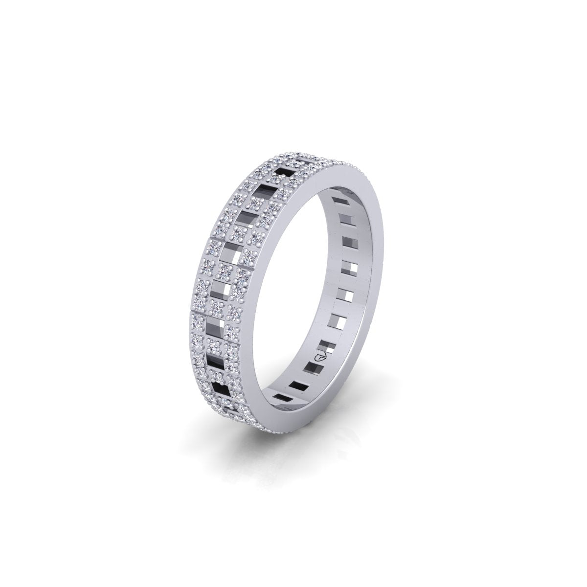 Lab Grown Diamond Full Eternity 14K White Gold Wedding Band