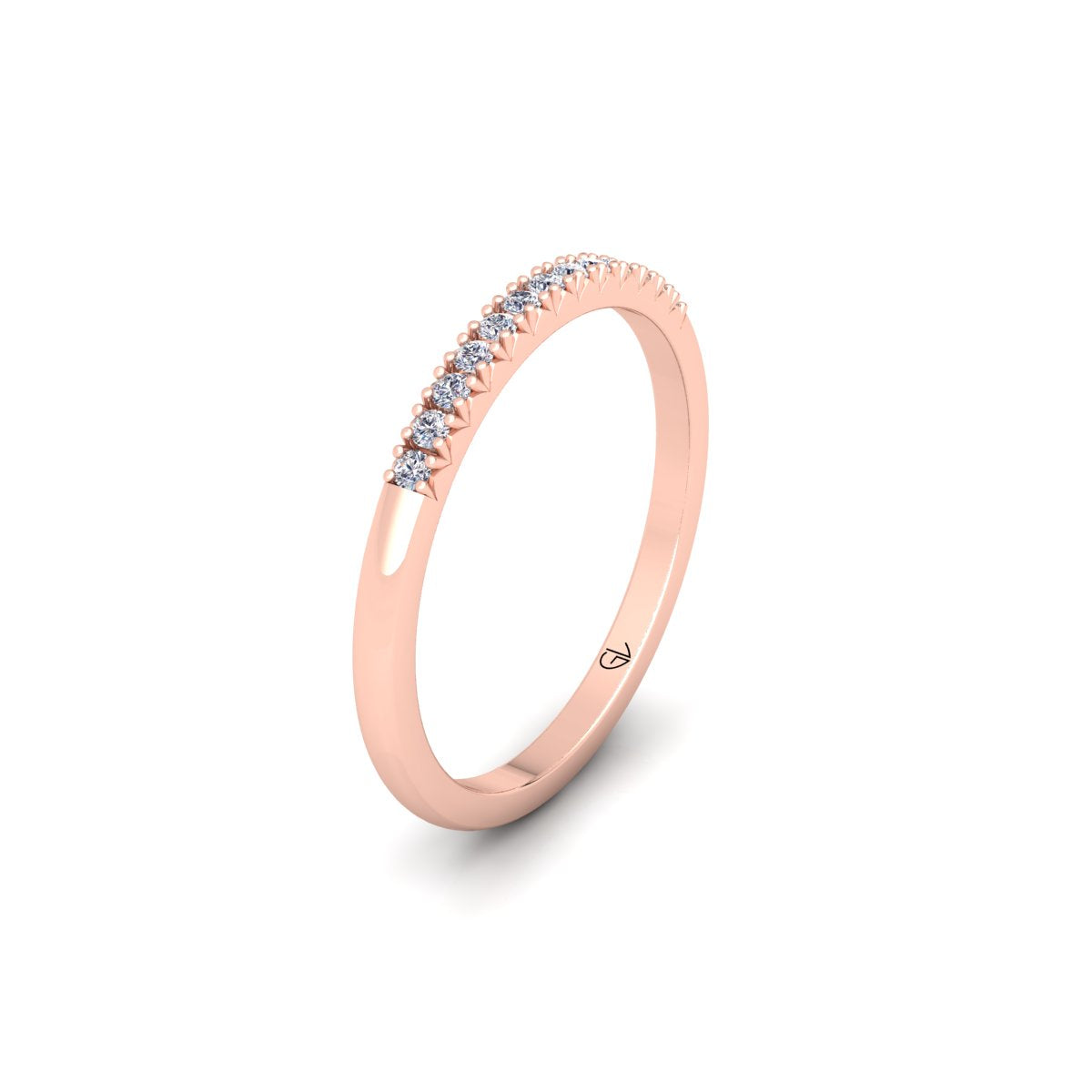 Lab Grown Diamond Half Eternity 14K White Gold Wedding Band