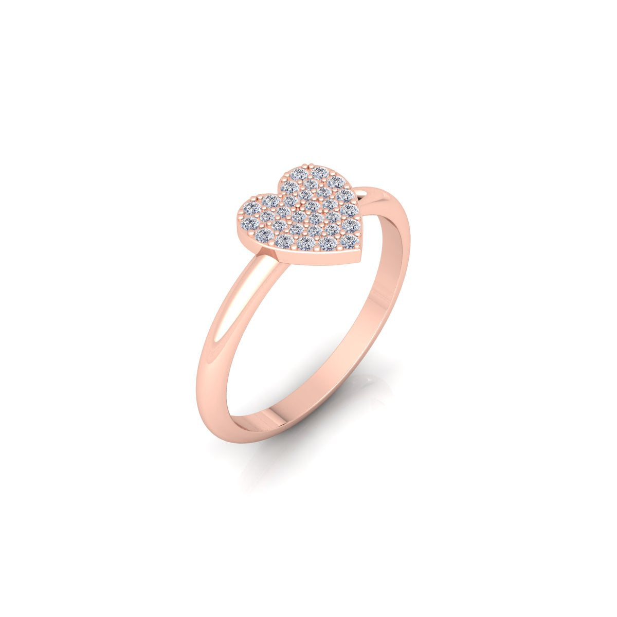 Lab Grown Diamond Cluster Heart Shape Full Eternity 14K White Gold Wedding Ring