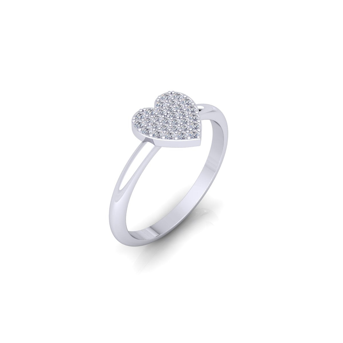 Lab Grown Diamond Cluster Heart Shape Full Eternity 14K White Gold Wedding Ring