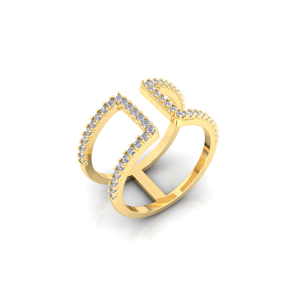 Lab Grown Diamond Dainty Open Cuff 14K White Gold Wedding Band