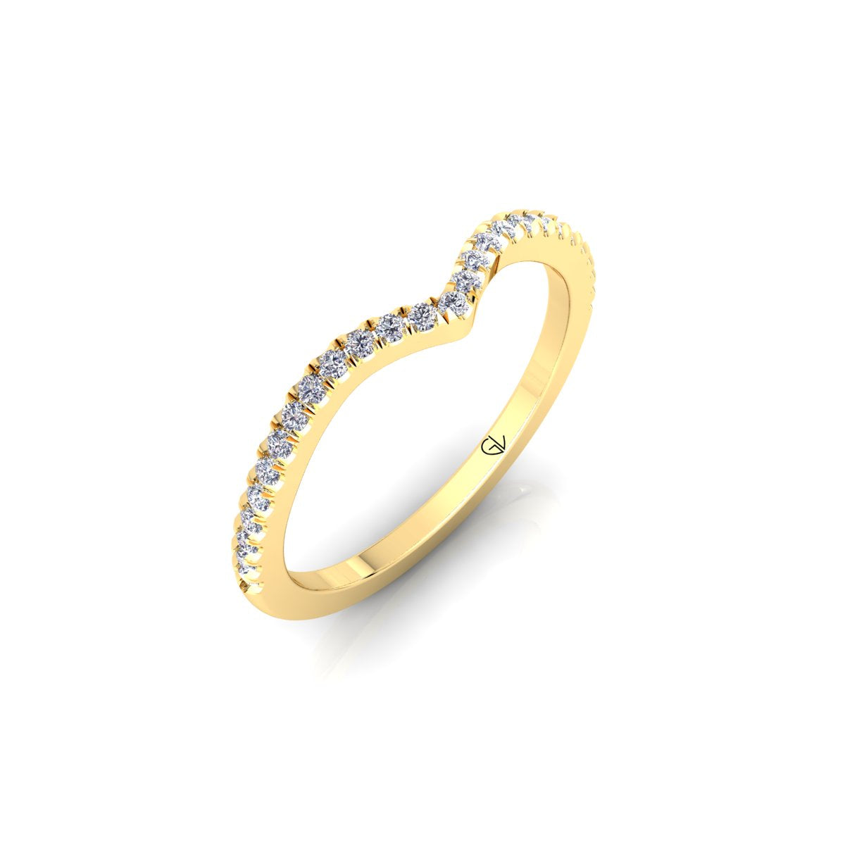 Half Eternity Curved Round Lab Grown Diamond 14K White Gold Wedding Band