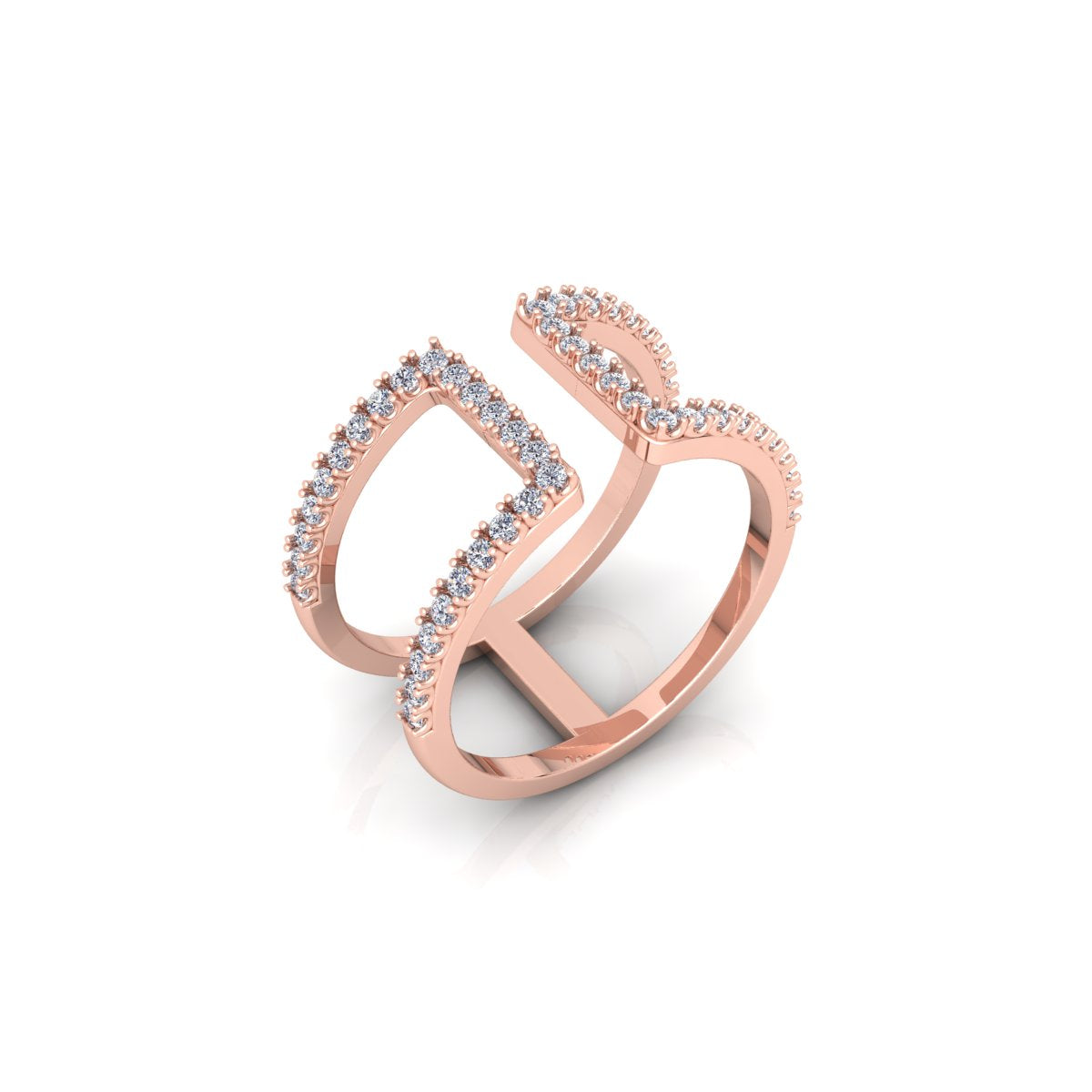 Lab Grown Diamond Dainty Open Cuff 14K White Gold Wedding Band