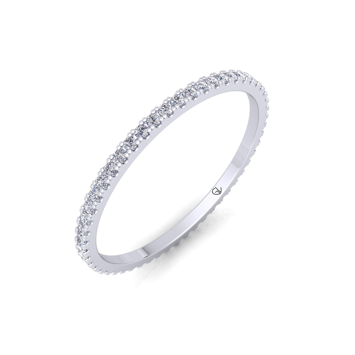 Lab Grown Diamond Full Eternity 14K White Gold Wedding Band