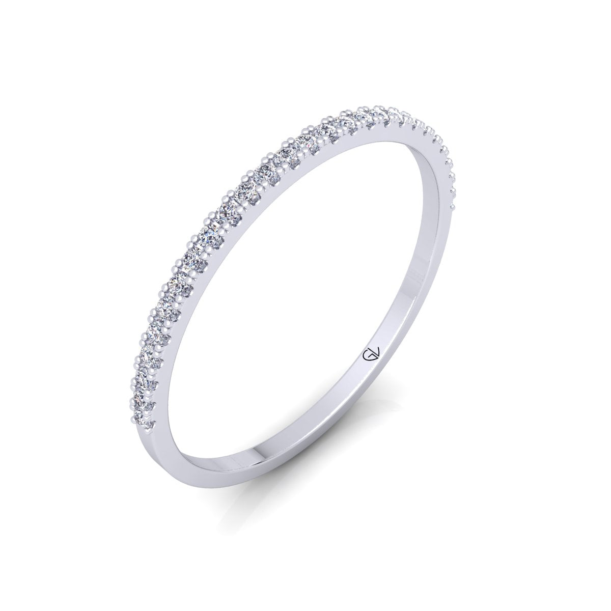 Lab Grown Diamond Half Eternity 14K White Gold Wedding Band