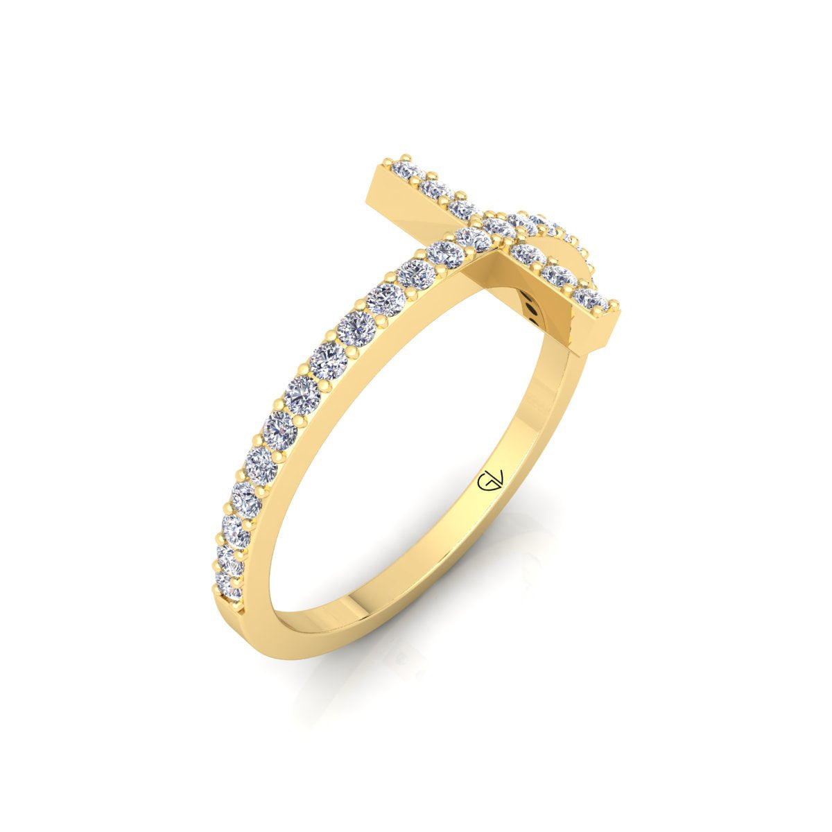 Lab Grown Diamond Cross Band 14K White Gold Wedding Band