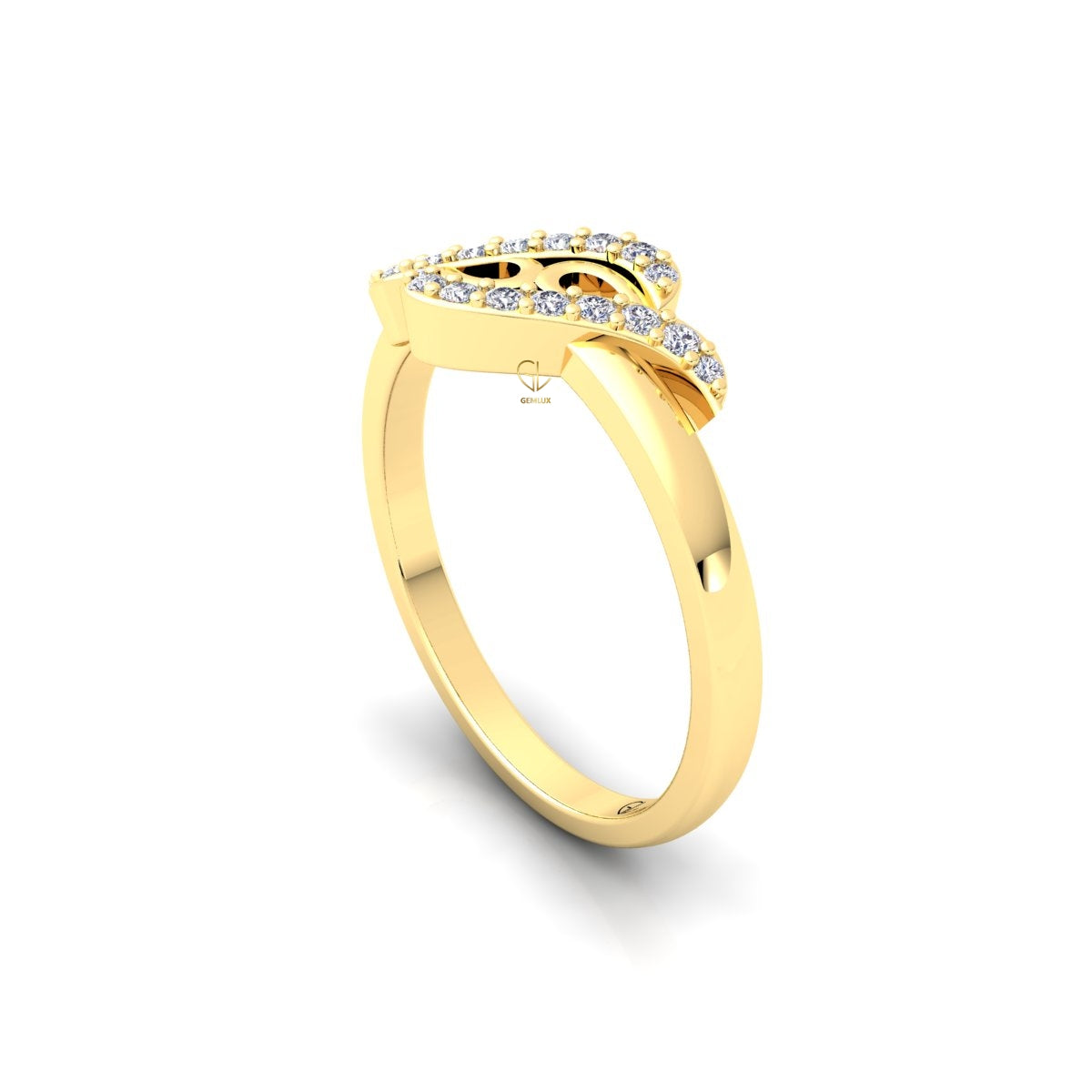 Lab Grown Diamond Swirl 14K White Gold Wedding Band