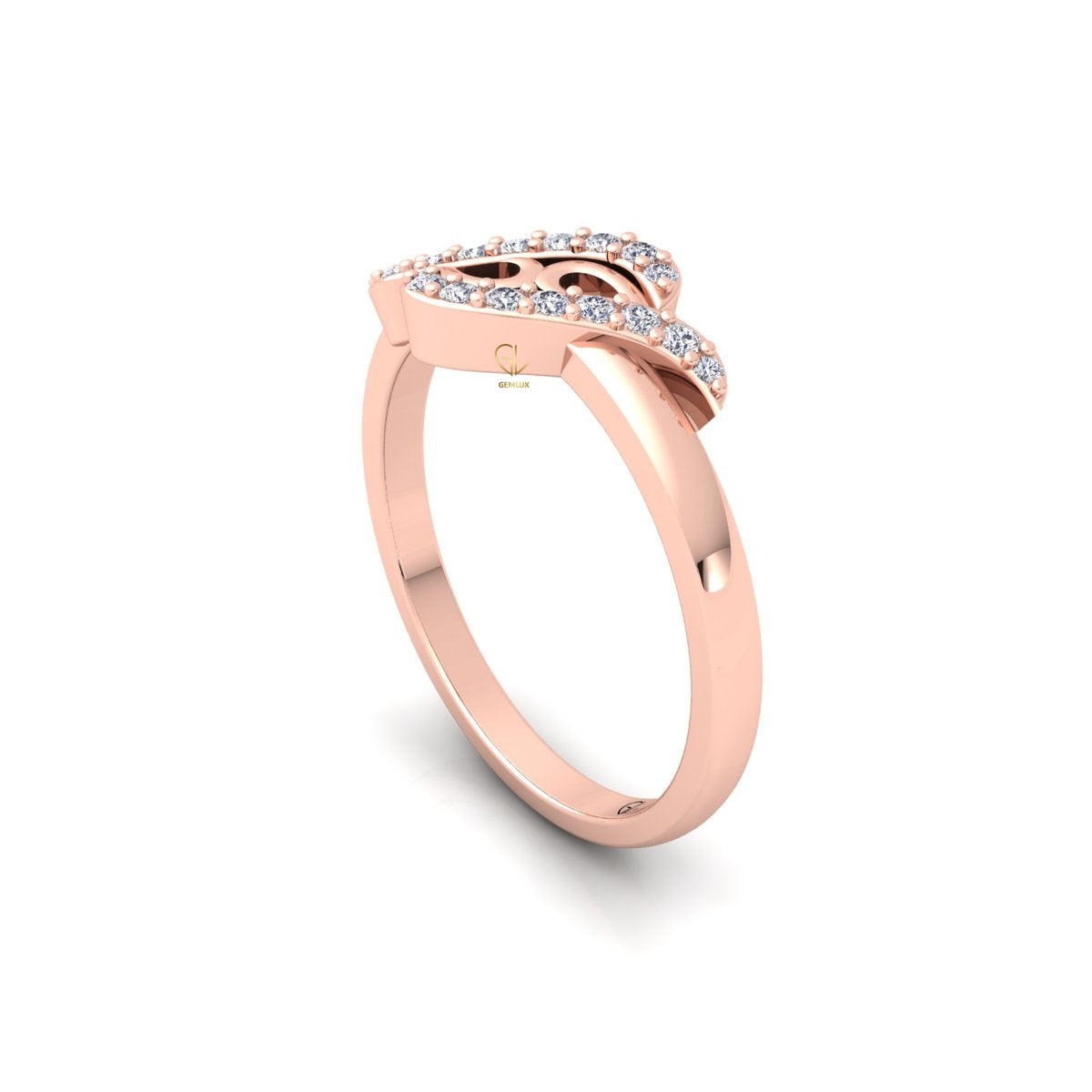 Lab Grown Diamond Swirl 14K White Gold Wedding Band