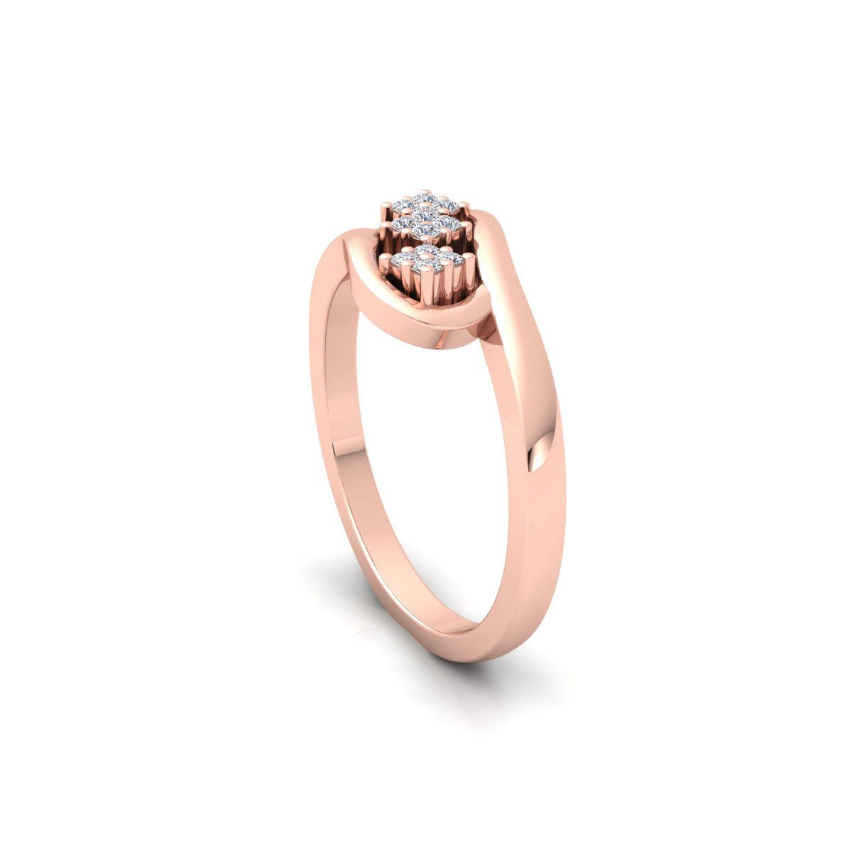 Lab Grown Diamond Swirl 14K White Gold Wedding Band