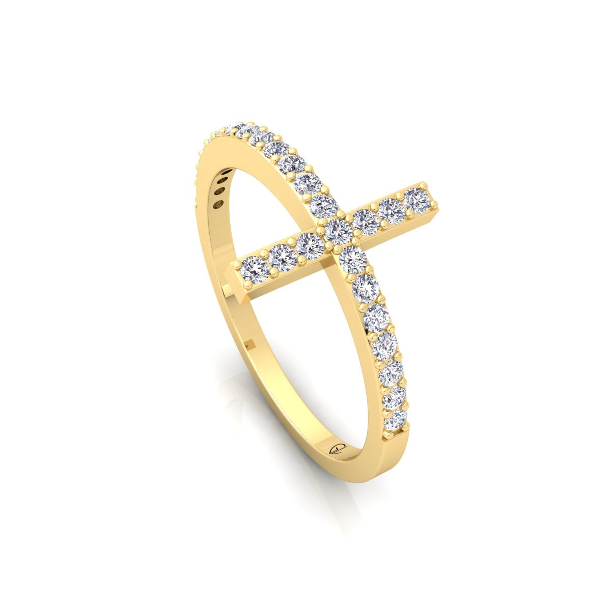 Lab Grown Diamond Cross Band 14K White Gold Wedding Band