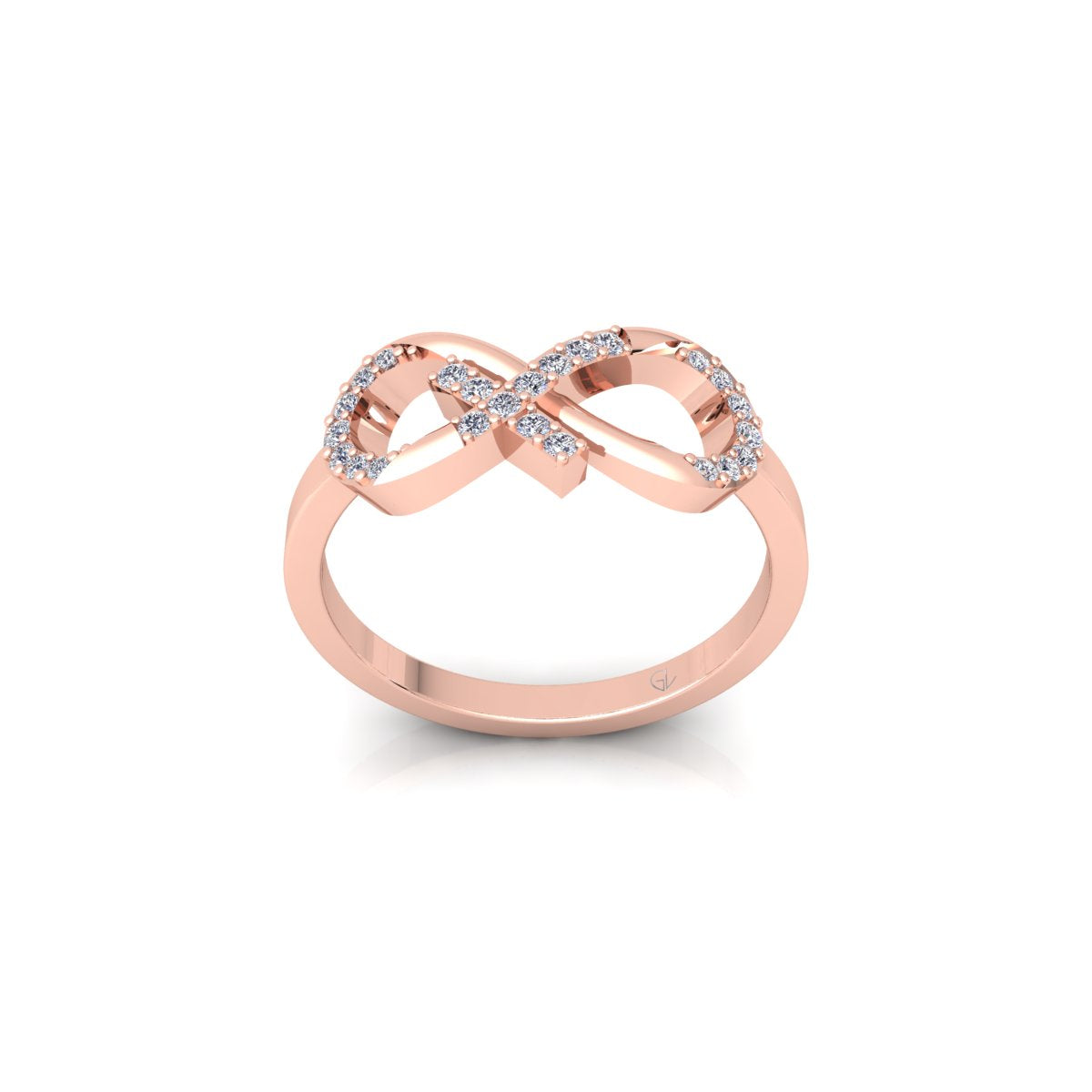 Lab Grown Diamond Twisted Infinity 14K White Gold Wedding Ring