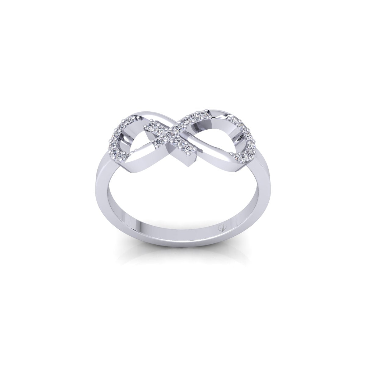 Lab Grown Diamond Twisted Infinity 14K White Gold Wedding Ring