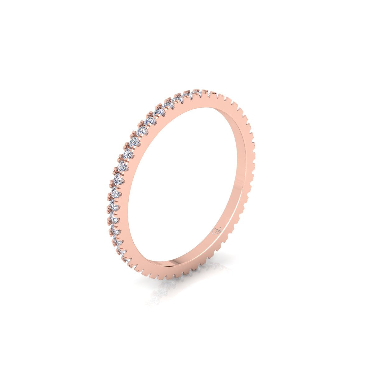 Lab Grown Diamond Full Eternity 14K White Gold Wedding Band