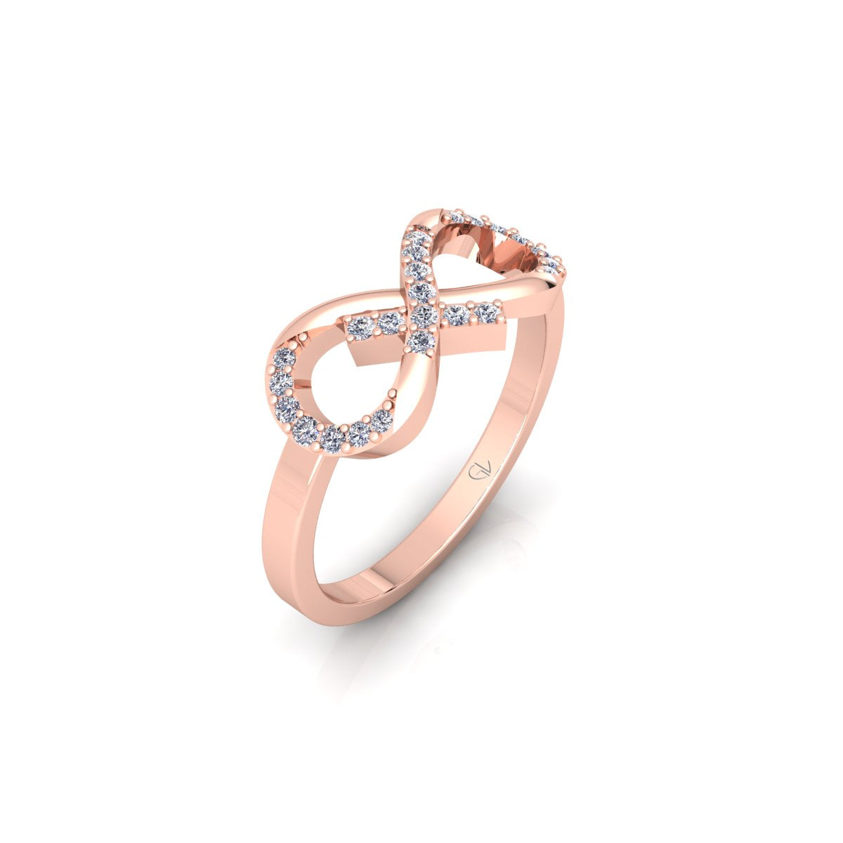 Lab Grown Diamond Twisted Infinity 14K White Gold Wedding Ring