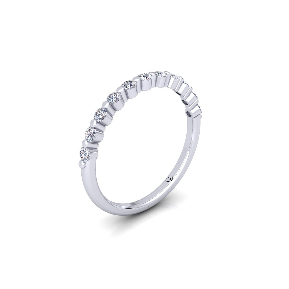Lab Grown Diamond Half Eternity 14K White Gold Wedding Band