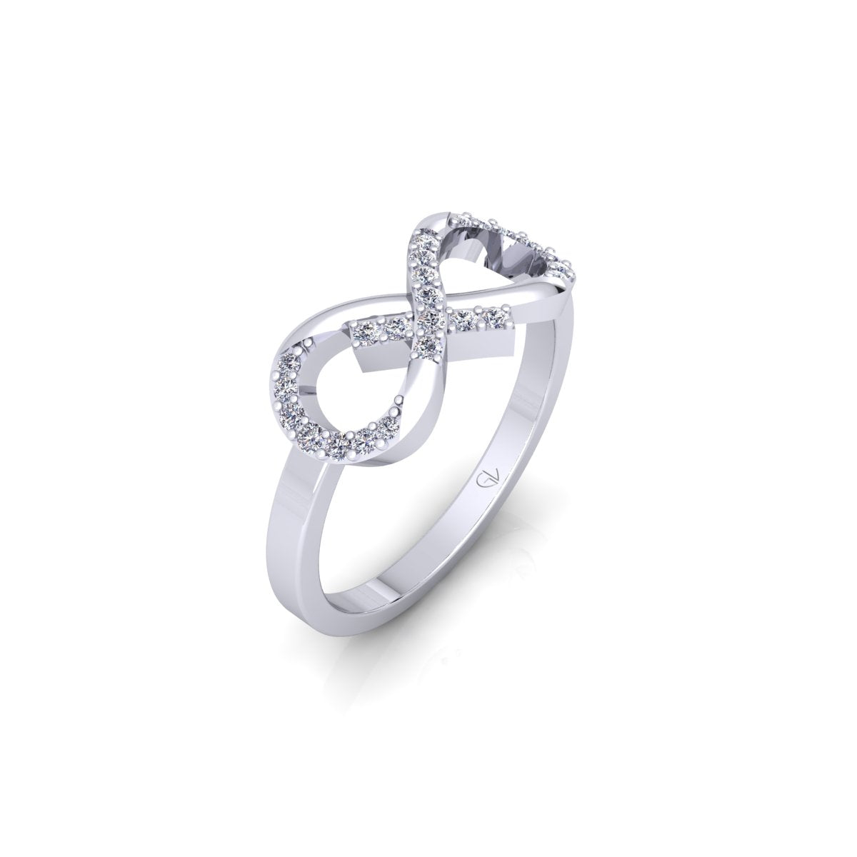 Lab Grown Diamond Twisted Infinity 14K White Gold Wedding Ring