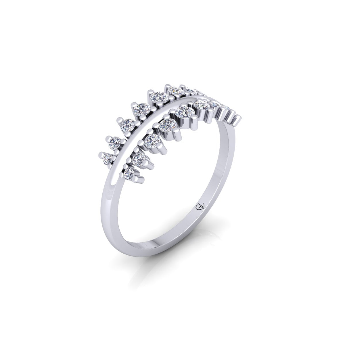 Lab Grown Diamond Half Eternity 14K White Gold Wedding Band