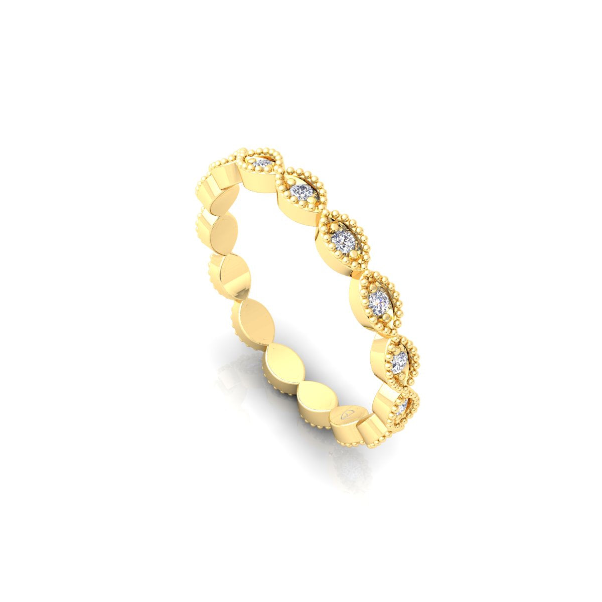 Lab Grown Diamond Vintage Inspired Full Eternity 14K White Gold Wedding Band