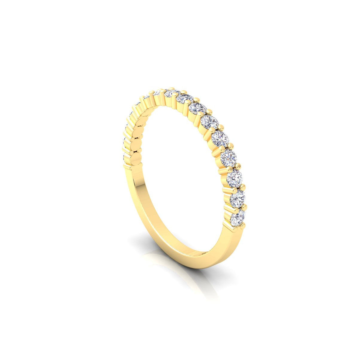 Lab Grown Diamond Half Eternity 14K White Gold Wedding Band