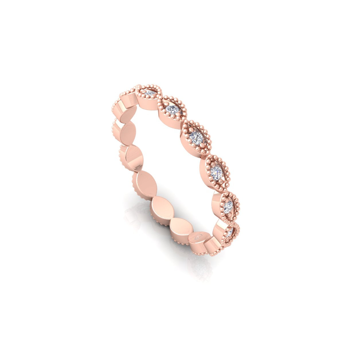 Lab Grown Diamond Vintage Inspired Full Eternity 14K White Gold Wedding Band