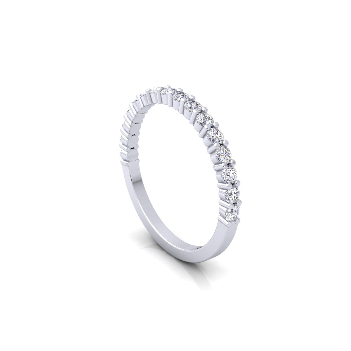 Lab Grown Diamond Half Eternity 14K White Gold Wedding Band