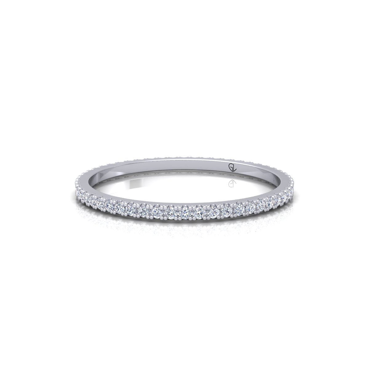Lab Grown Diamond Full Eternity 14K White Gold Wedding Band