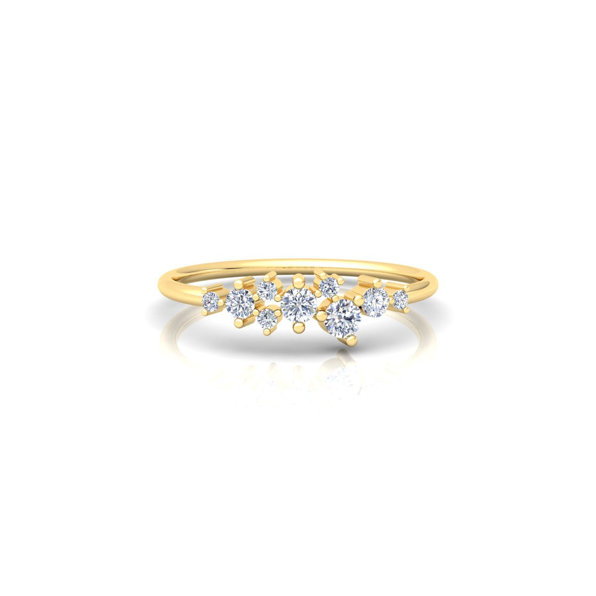 Lab Grown Diamond Cluster 14K White Gold Wedding Band